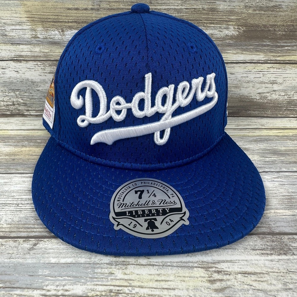 Los Angeles Dodgers Script Hat Cooperstown Mitchell & Ness Fitted Cap 7‎ 1/4